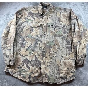 Vtg Codet Camo Flannel Shirt Button Front Hunting Outdoor – Size XL